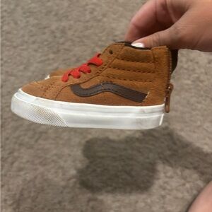 Vans Kids High-Top Sneakers - Tan and Red
